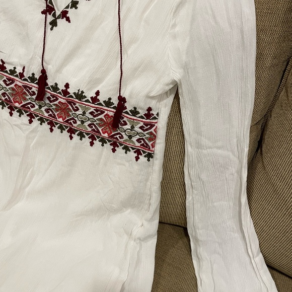 SANCTUARY Women's Azita Dress 12 Boho Embroidered Bell Sleeves White Peasant - Picture 10 of 10